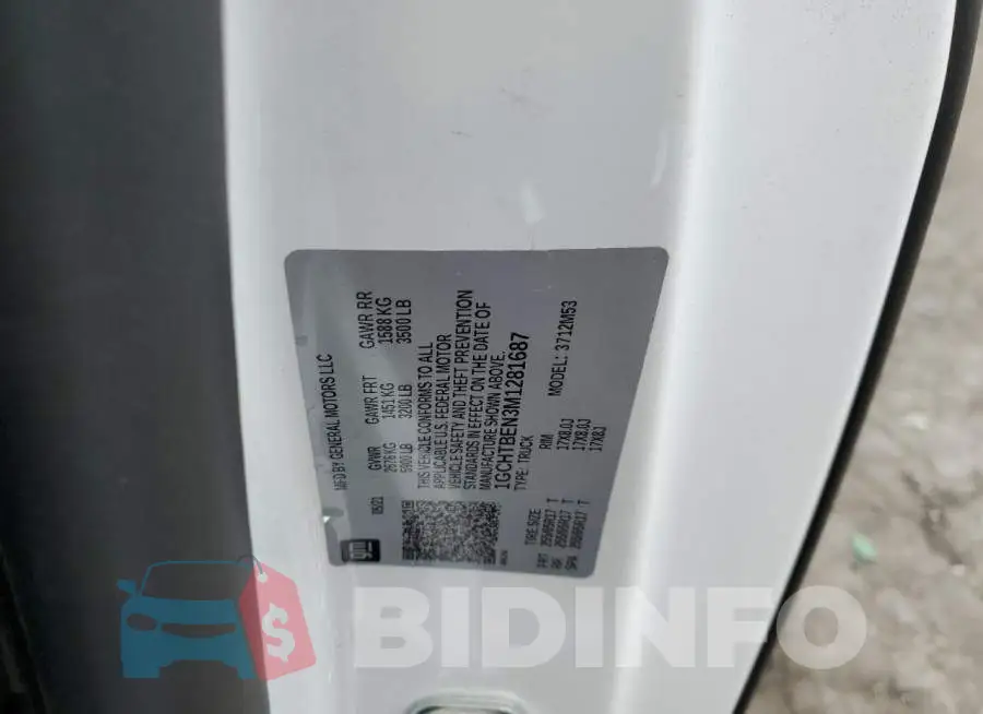 1GCHTBEN3M1281687 Photo# 10