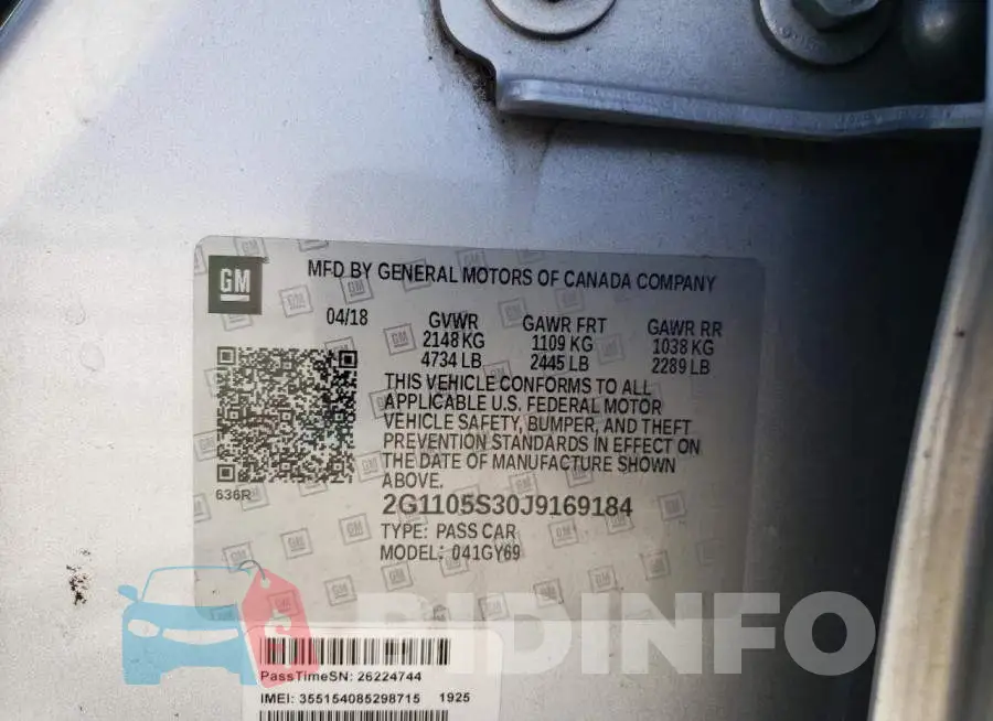 2G1105S30J9169184 Photo# 12