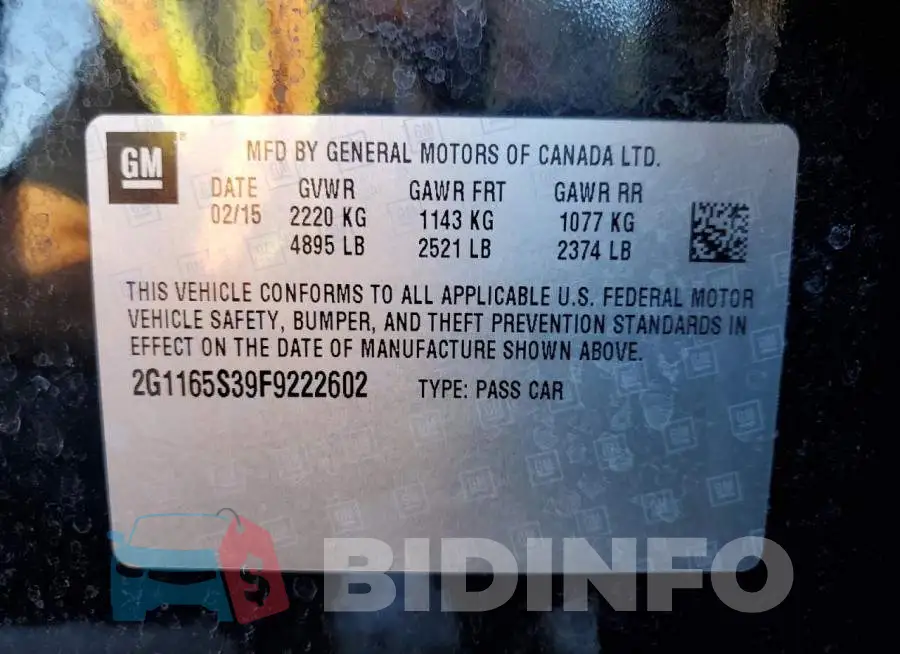 2G1165S39F9222602 Photo# 12