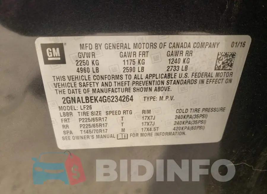 2GNALBEK4G6234264 Photo# 12