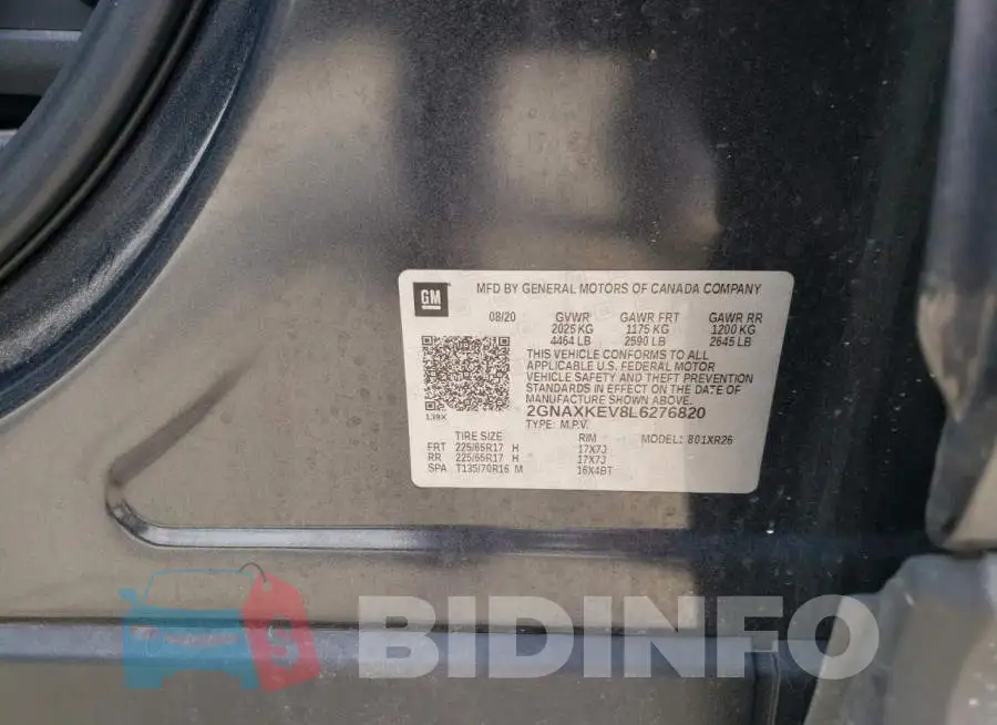 2GNAXKEV8L6276820 Photo# 13