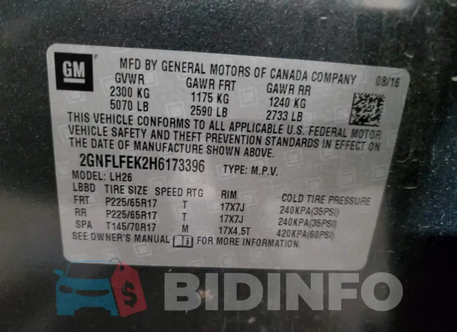 2GNFLFEK2H6173396 Photo# 14