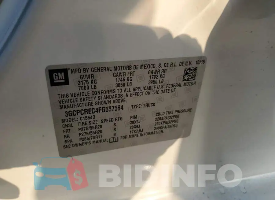 3GCPCREC4FG537584 Photo# 12