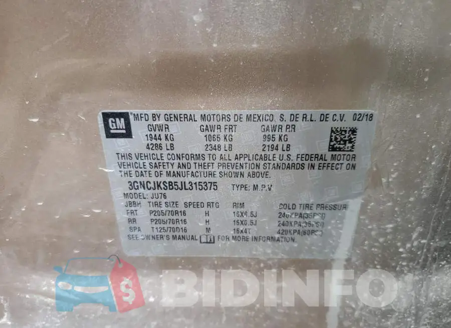 3GNCJKSB5JL315375 Photo# 12