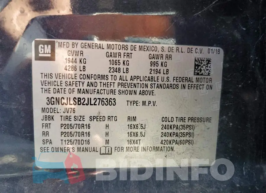 3GNCJLSB2JL276363 Photo# 12