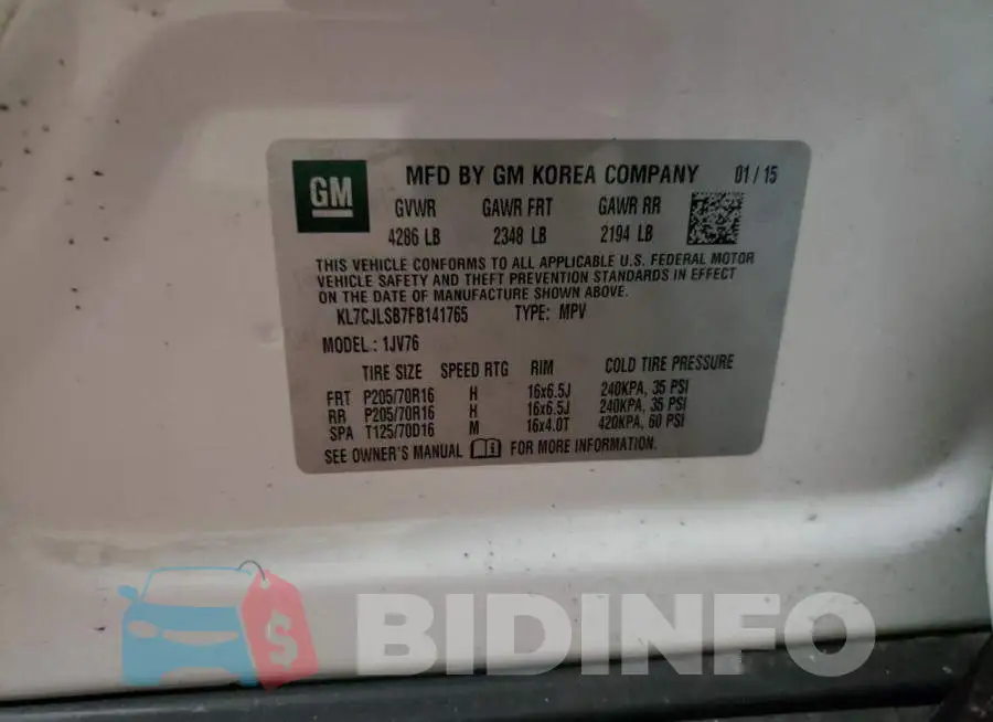 KL7CJLSB7FB141765 Photo# 14