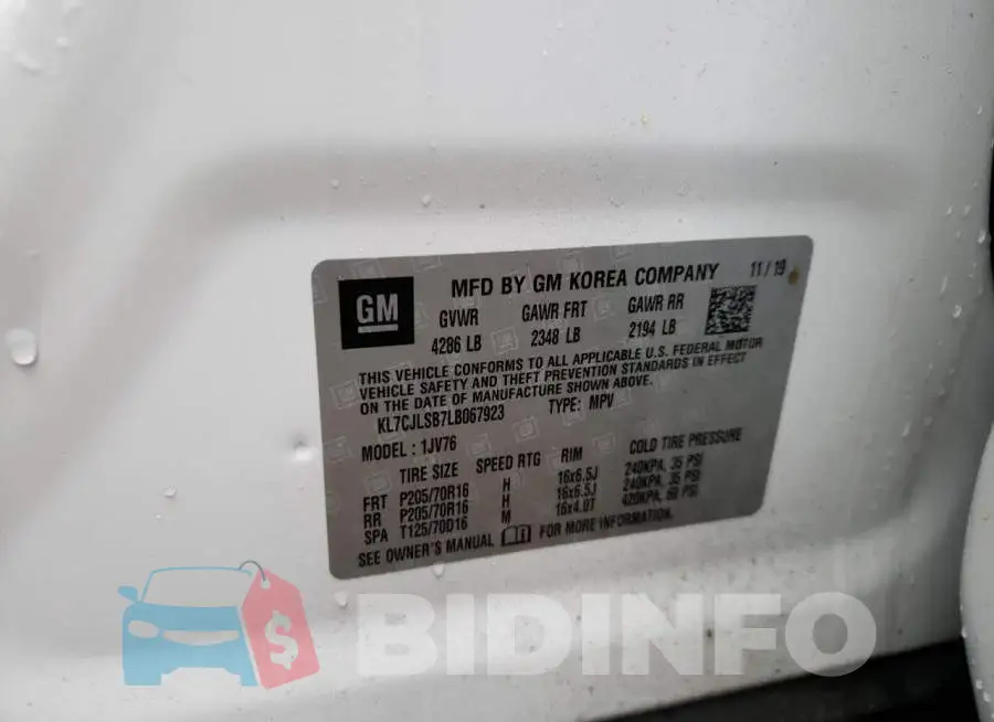 KL7CJLSB7LB067923 Photo# 10
