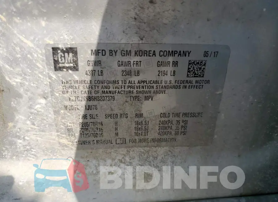 KL7CJNSB6HB207379 Photo# 13