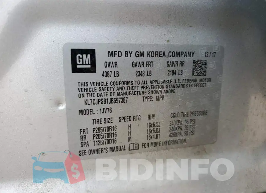 KL7CJPSB1JB597387 Photo# 10