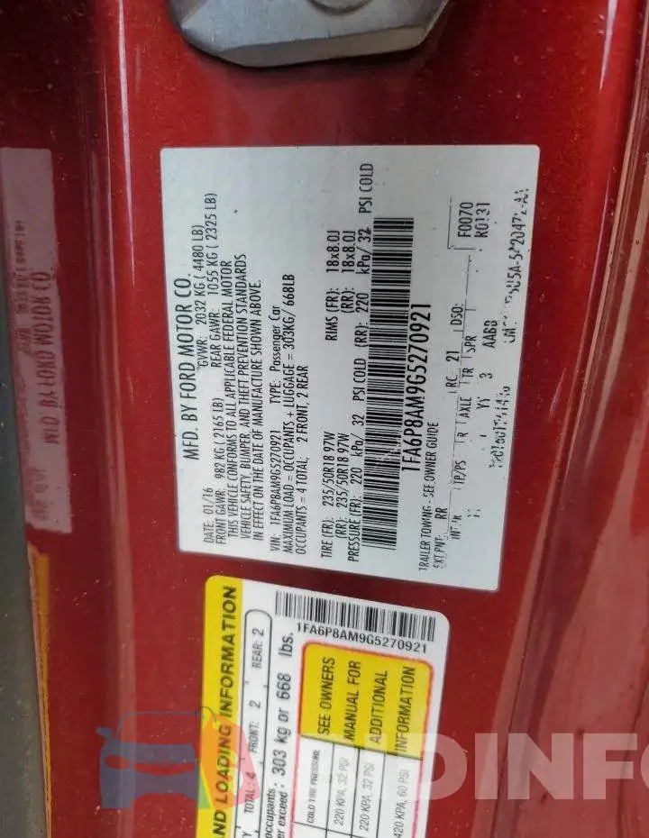 1FA6P8AM9G5270921 Photo# 12