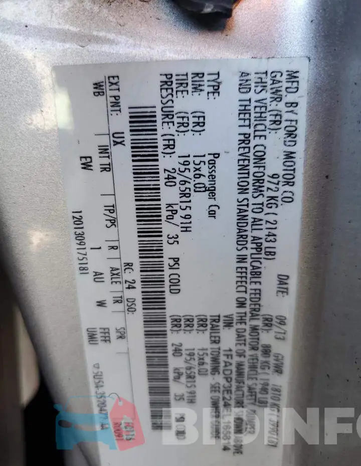 1FADP3E24EL165814 Photo# 12