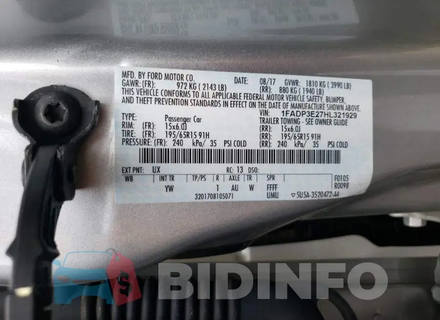 1FADP3E27HL321929 Photo# 12