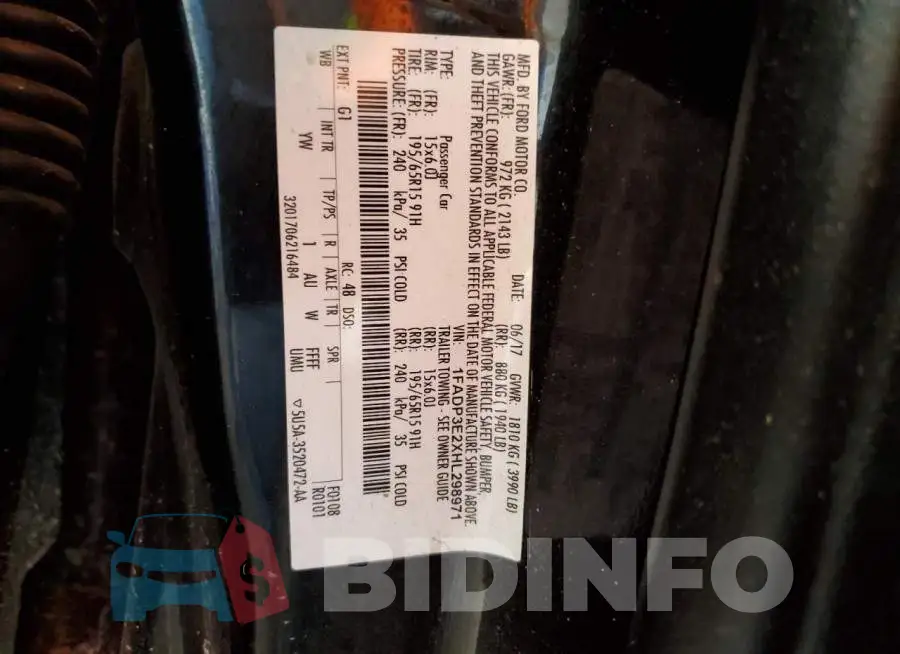 1FADP3E2XHL298971 Photo# 12
