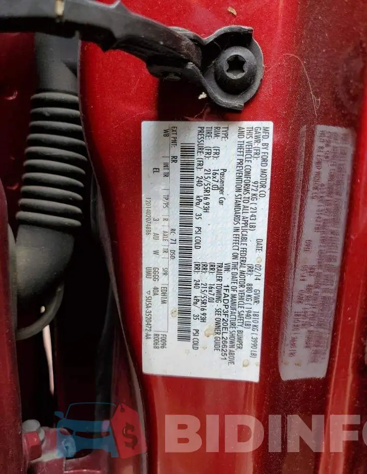 1FADP3F20EL266251 Photo# 12