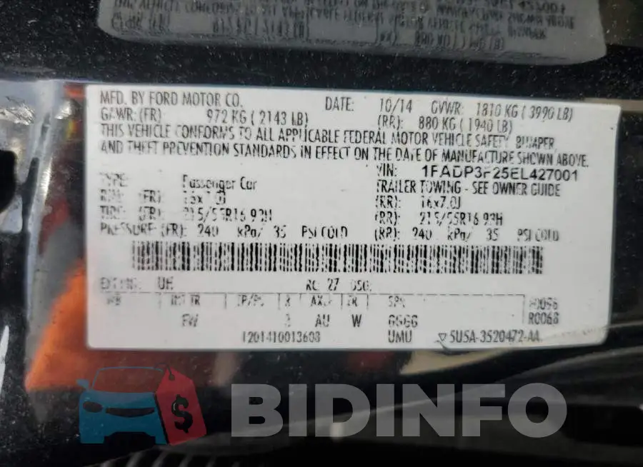 1FADP3F25EL427001 Photo# 13