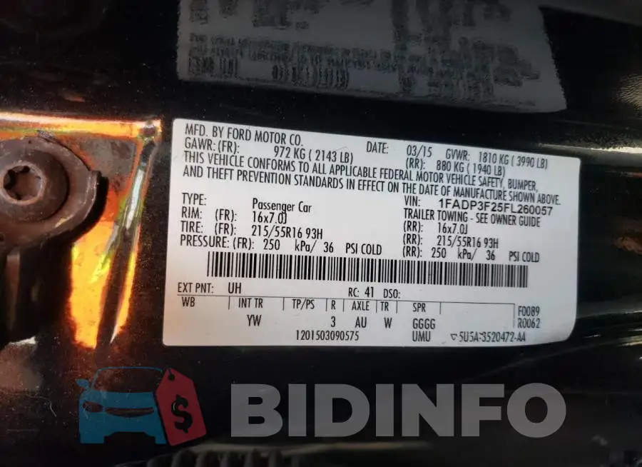 1FADP3F25FL260057 Photo# 13