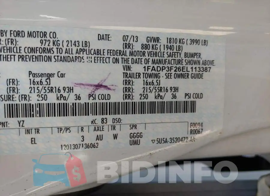 1FADP3F26EL113387 Photo# 10