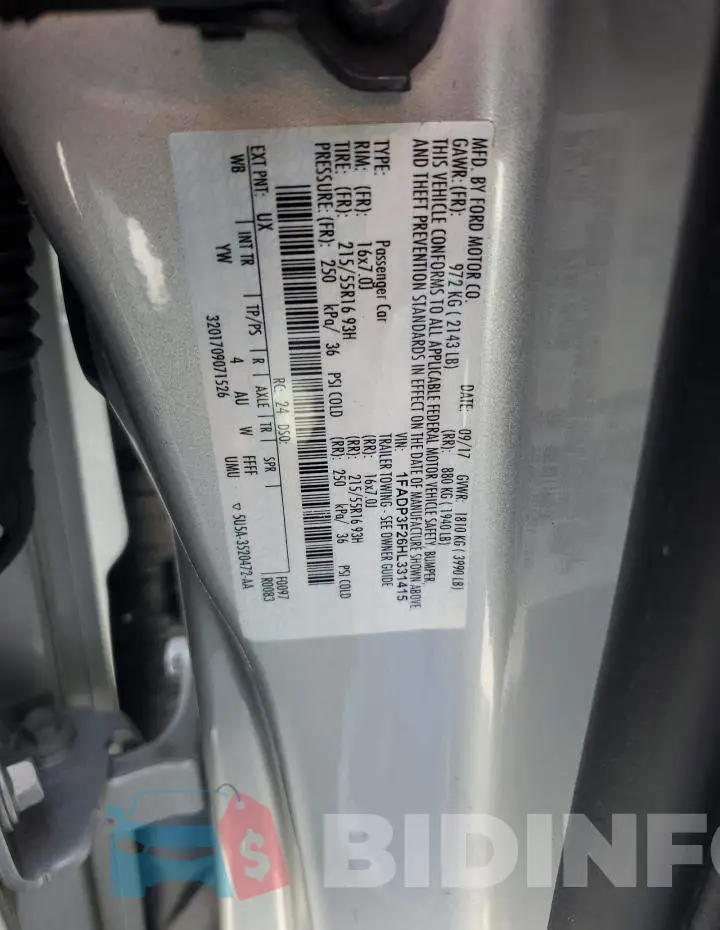 1FADP3F26HL331415 Photo# 13