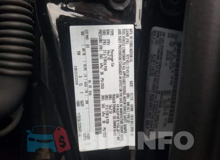 1FADP3FE1GL207741 Photo# 12