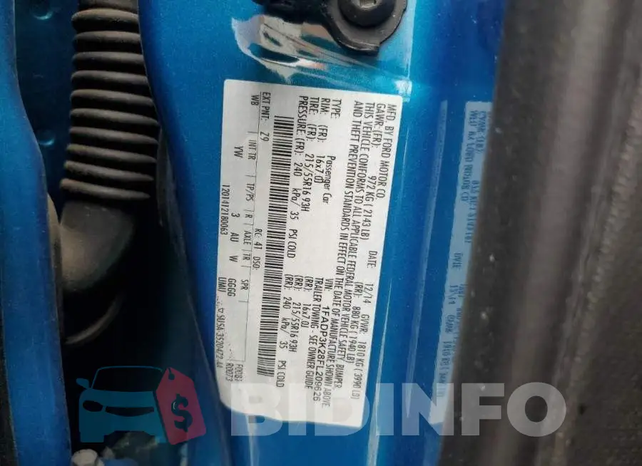 1FADP3K28FL209626 Photo# 13
