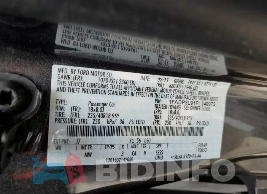 1FADP3L91FL240972 Photo# 13