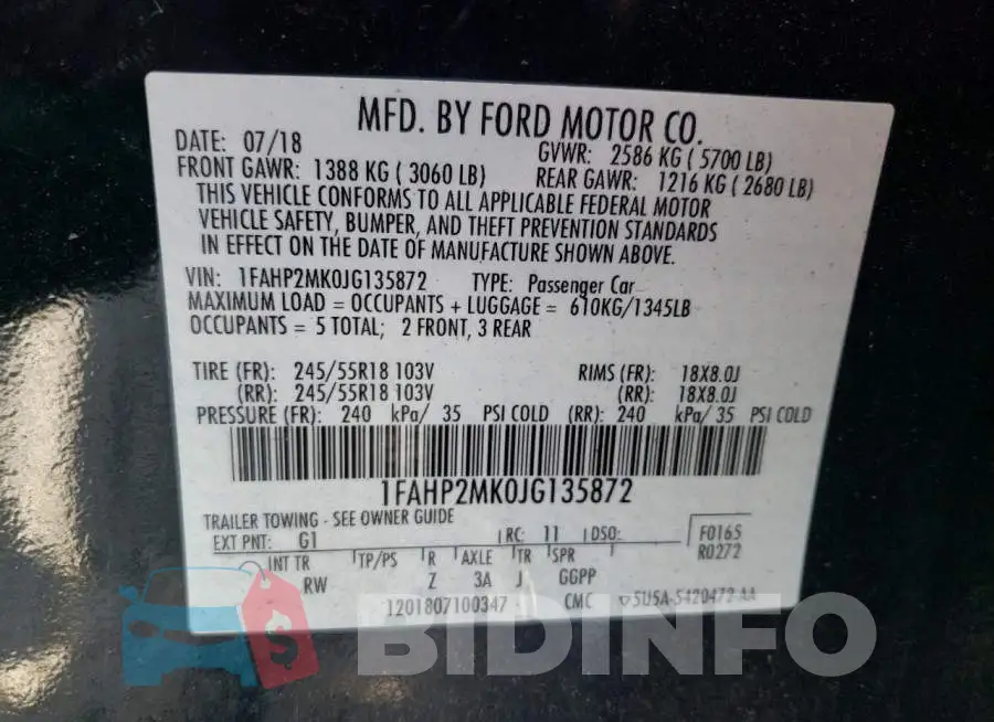 1FAHP2MK0JG135872 Photo# 12