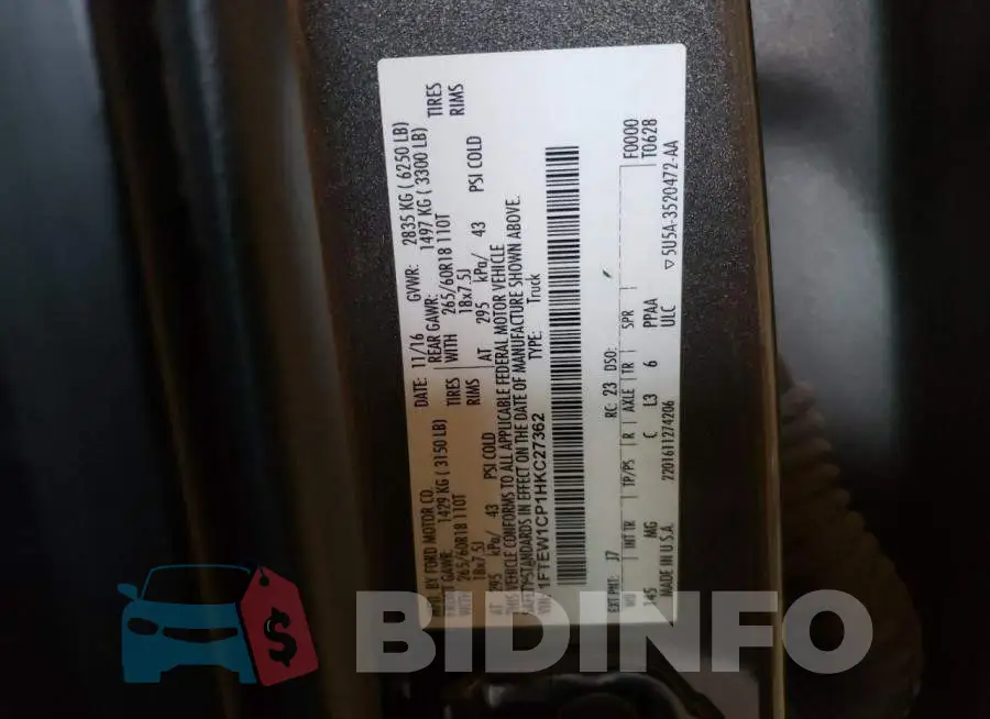 1FTEW1CP1HKC27362 Photo# 12