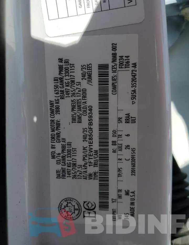 1FTEW1E85GFB59340 Photo# 13