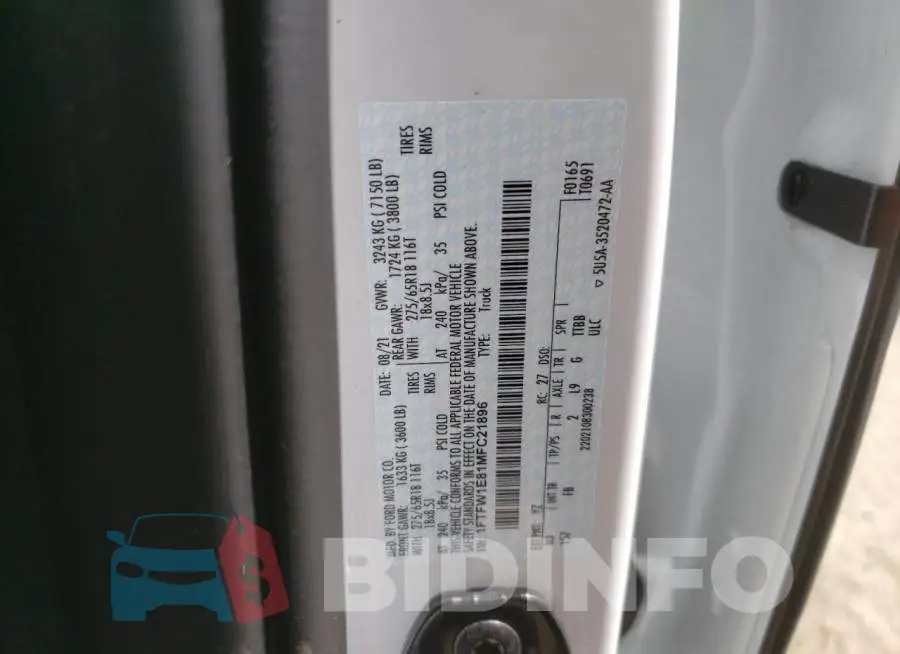 1FTFW1E81MFC21896 Photo# 12