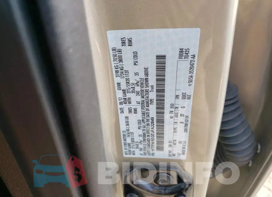 1FTFW1EG7JFA32849 Photo# 12