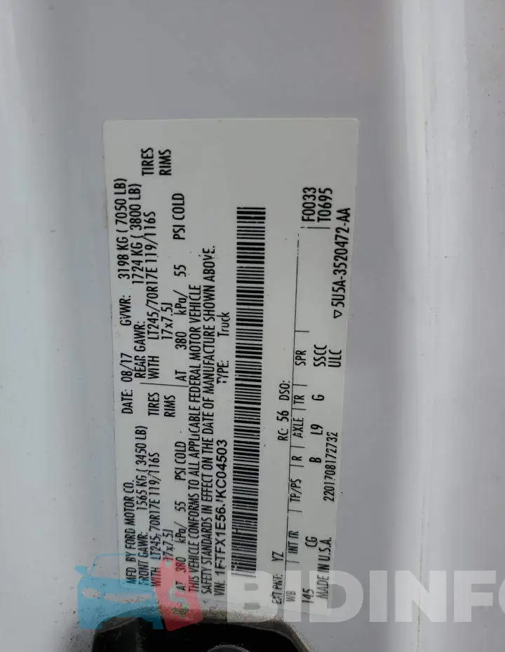 1FTFX1E56JKC04503 Photo# 12