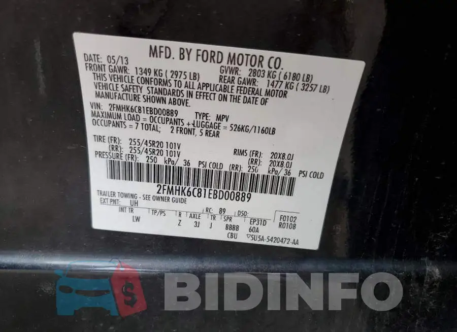 2FMHK6C81EBD00889 Photo# 13