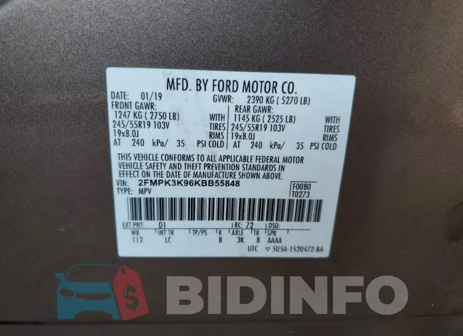 2FMPK3K96KBB55848 Photo# 13