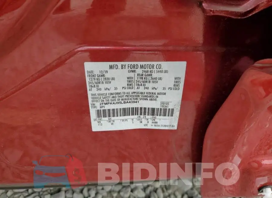 2FMPK4J95LBA43941 Photo# 12