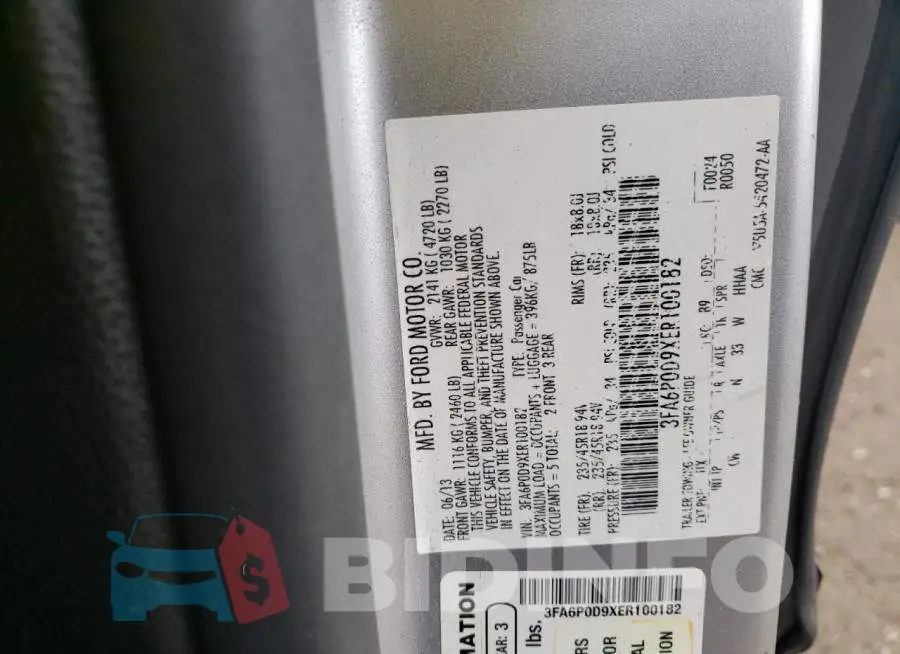 3FA6P0D9XER100182 Photo# 12