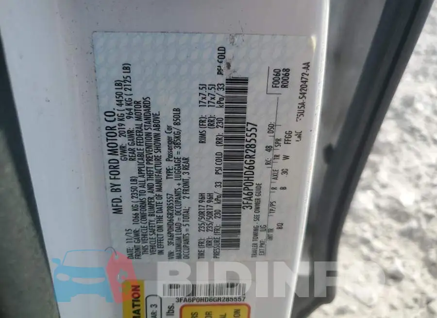 3FA6P0HD6GR285557 Photo# 12