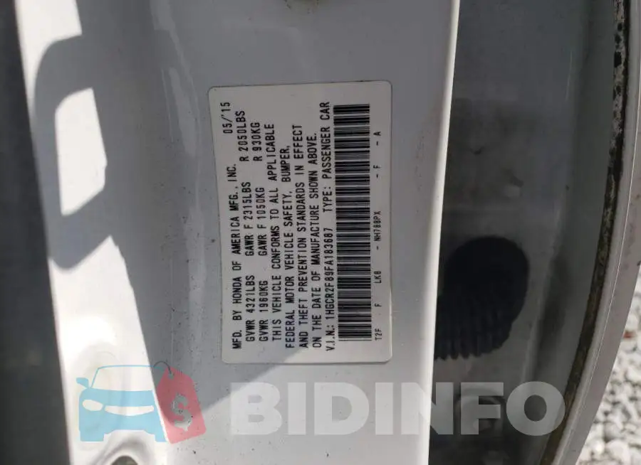 1HGCR2F89FA183687 Photo# 12