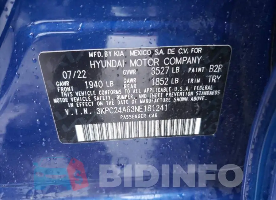 3KPC24A63NE181241 Photo# 12