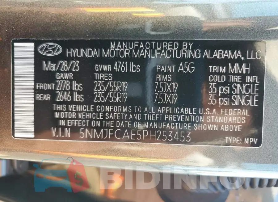 5NMJFCAE5PH253453 Photo# 12