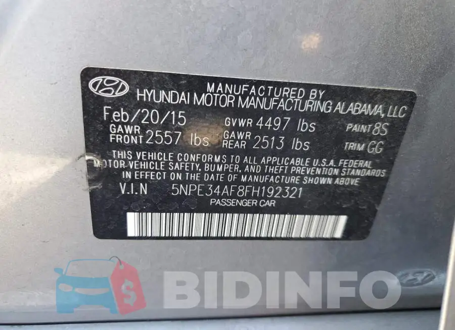5NPE34AF8FH192321 Photo# 12