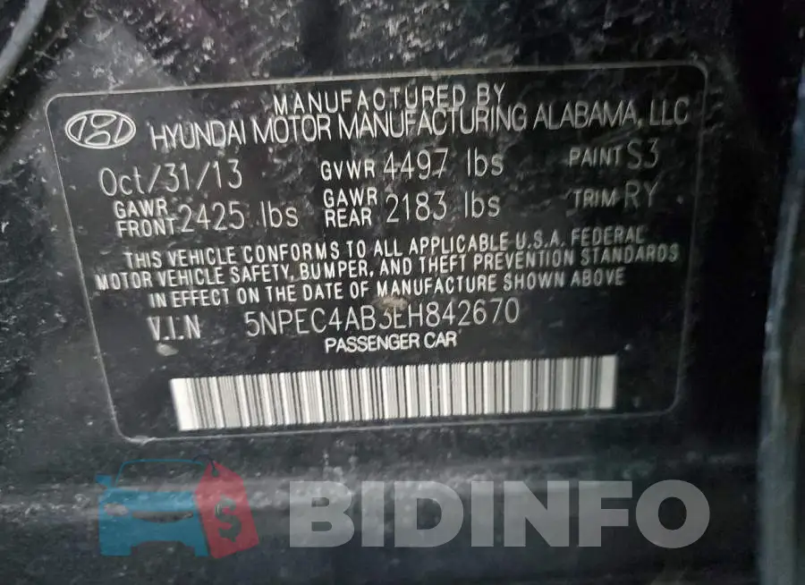 5NPEC4AB3EH842670 Photo# 12