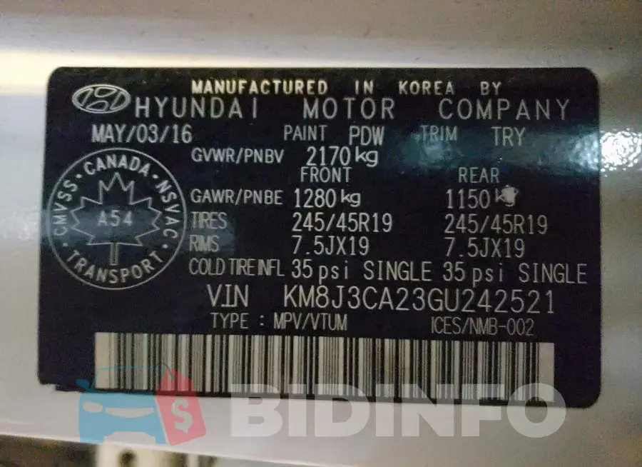 KM8J3CA23GU242521 Photo# 13