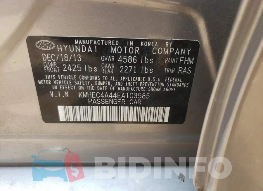 KMHEC4A44EA103585 Photo# 12