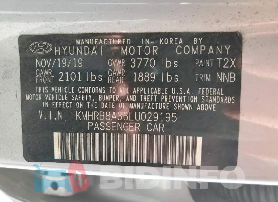 KMHRB8A36LU029195 Photo# 14