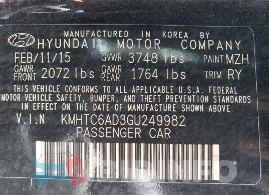 KMHTC6AD3GU249982 Photo# 13