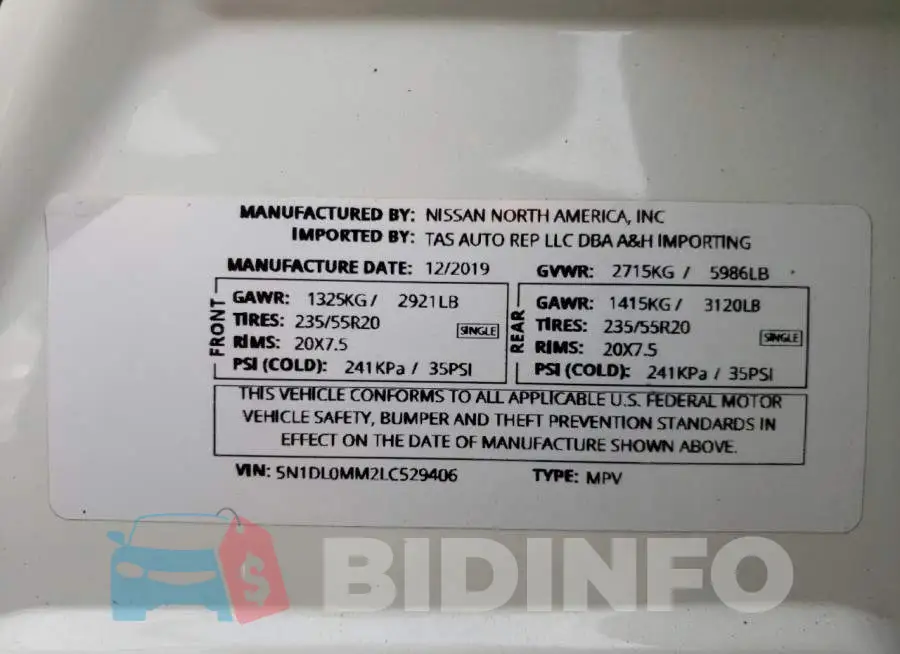 5N1DL0MM2LC529406 Photo# 13