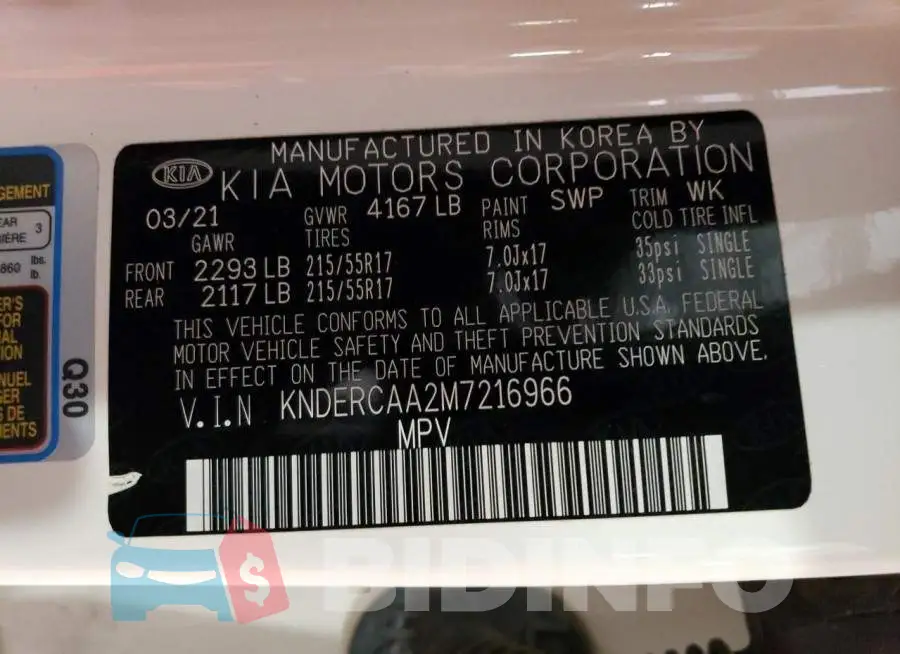KNDERCAA2M7216966 Photo# 13