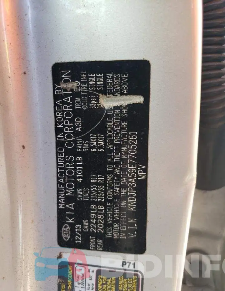 KNDJP3A59E7705261 Photo# 12
