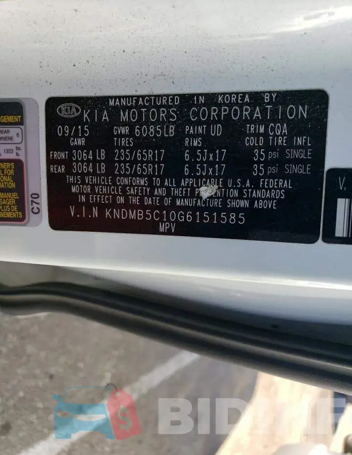 KNDMB5C10G6151585 Photo# 13