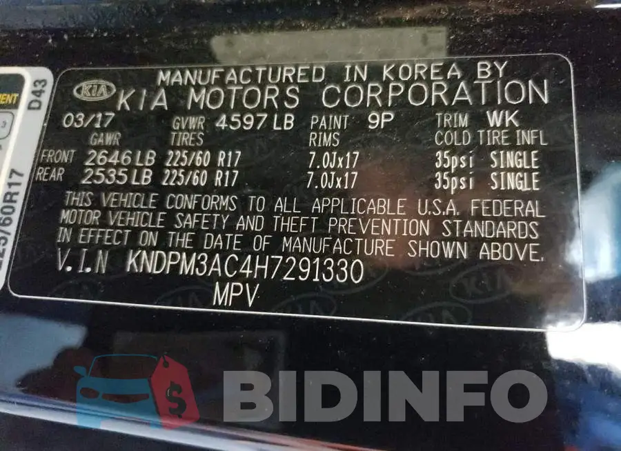 KNDPM3AC4H7291330 Photo# 13